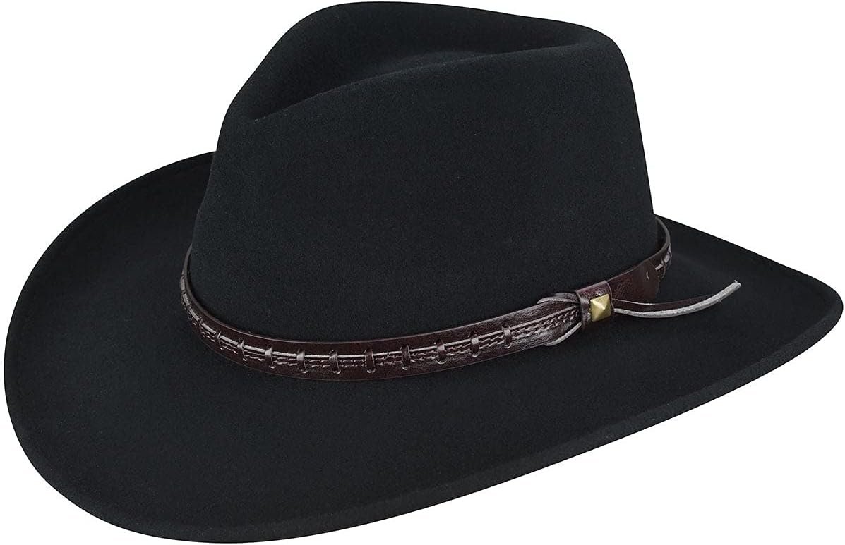 Side Profile View of Bailey Firehole Felt Western Hat in Black