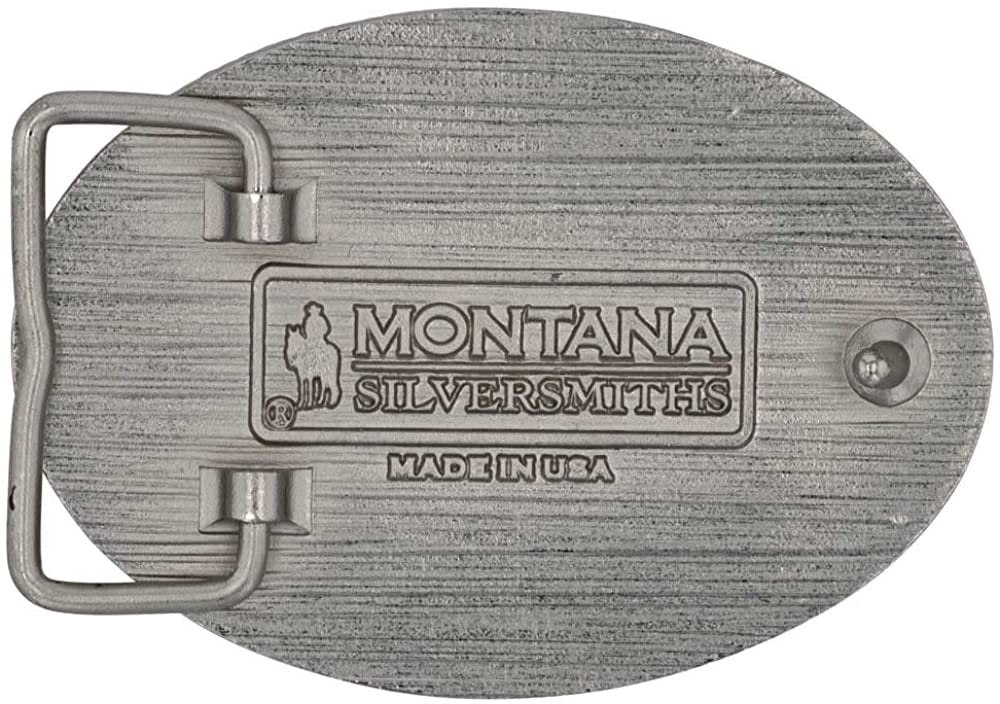 Back of Montana Silversmiths Men's Protected House Warrior Collection Belt Buckle