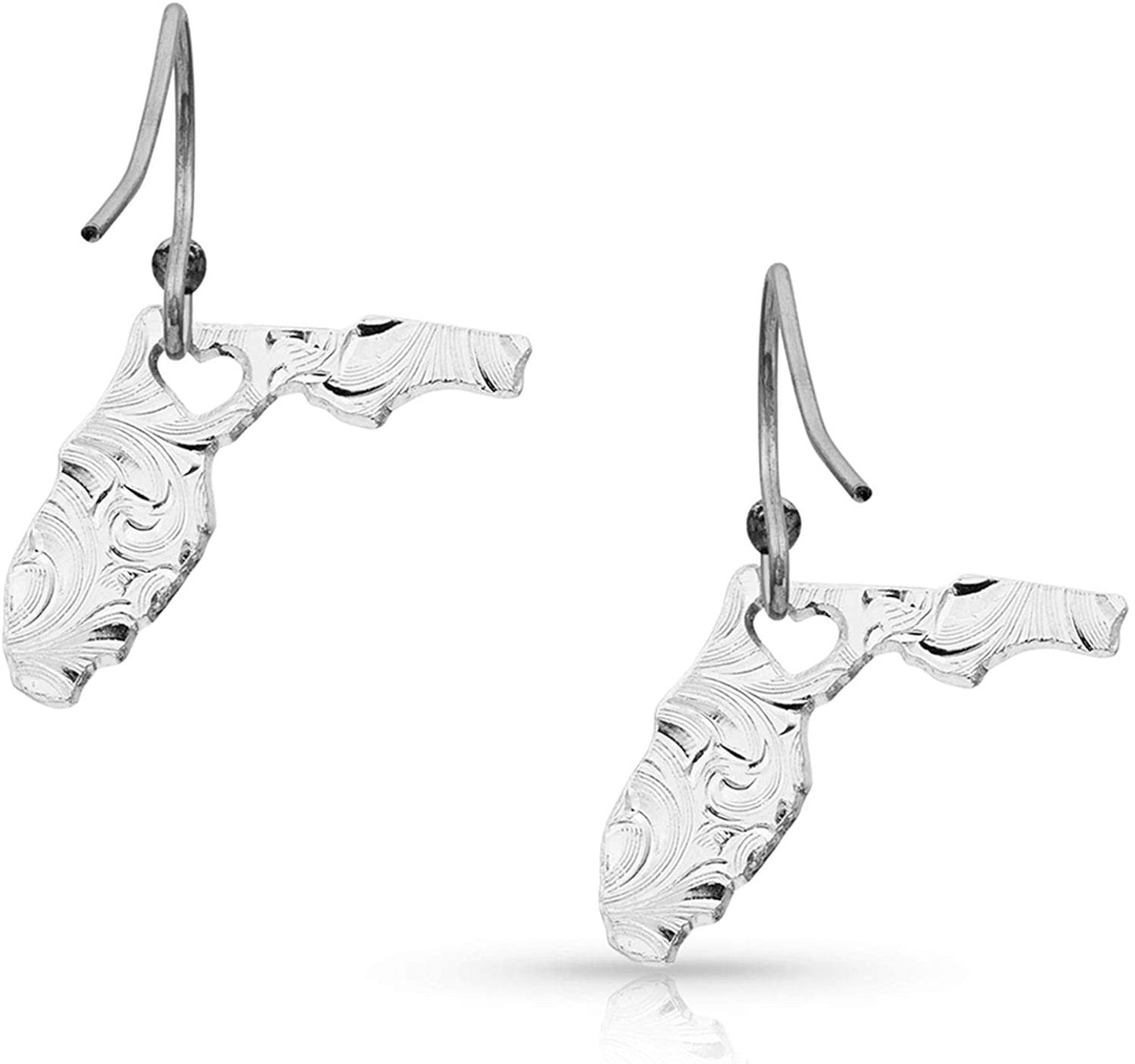 Back of Montana Silversmiths Women's I Heart Florida State Charm Earrings
