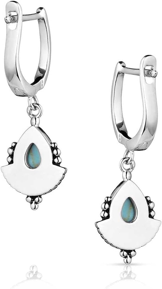 Back of Montana Silversmiths Women's Simple Flourish Turquoise Earrings