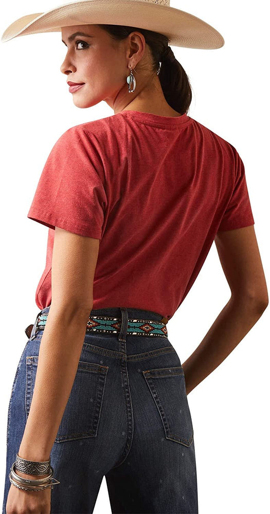 Ariat Women's REAL Horizon T-Shirt in Aura Orange Heather