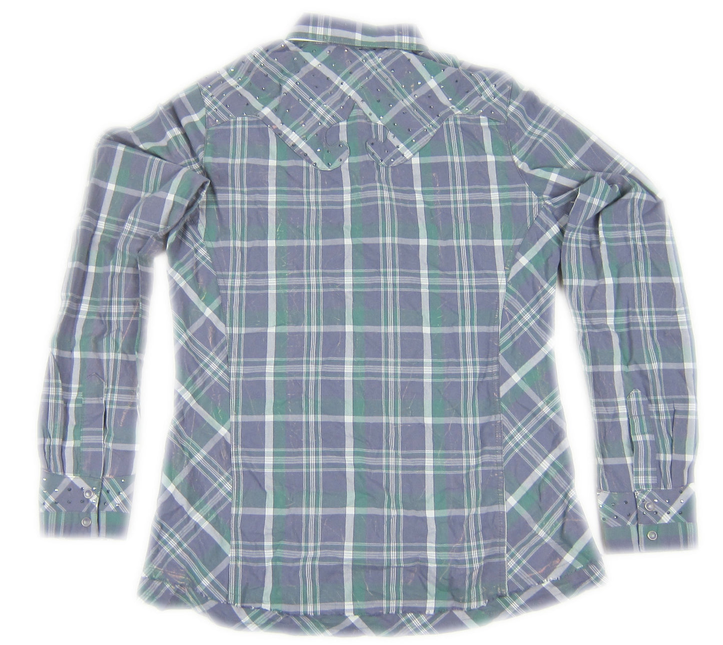 Back of Women's Wrangler Long Sleeve Button Up Shirt