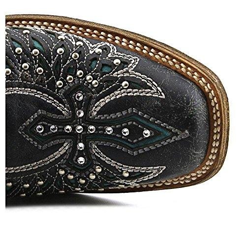 
                  
                    Close-up of Toe Box of Corral Boots Women's Cross & Wings Square Toe Western Boot
                  
                