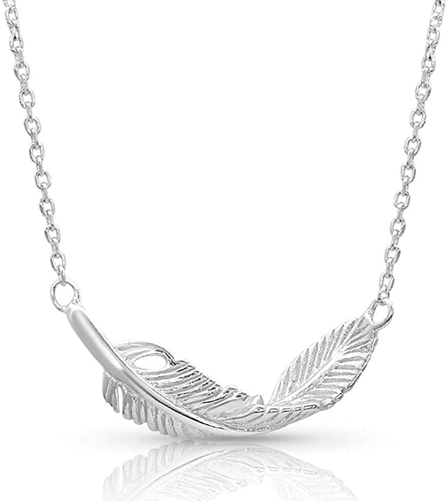 Back of Montana Silversmiths Women's Turning Feather Pendant Necklace