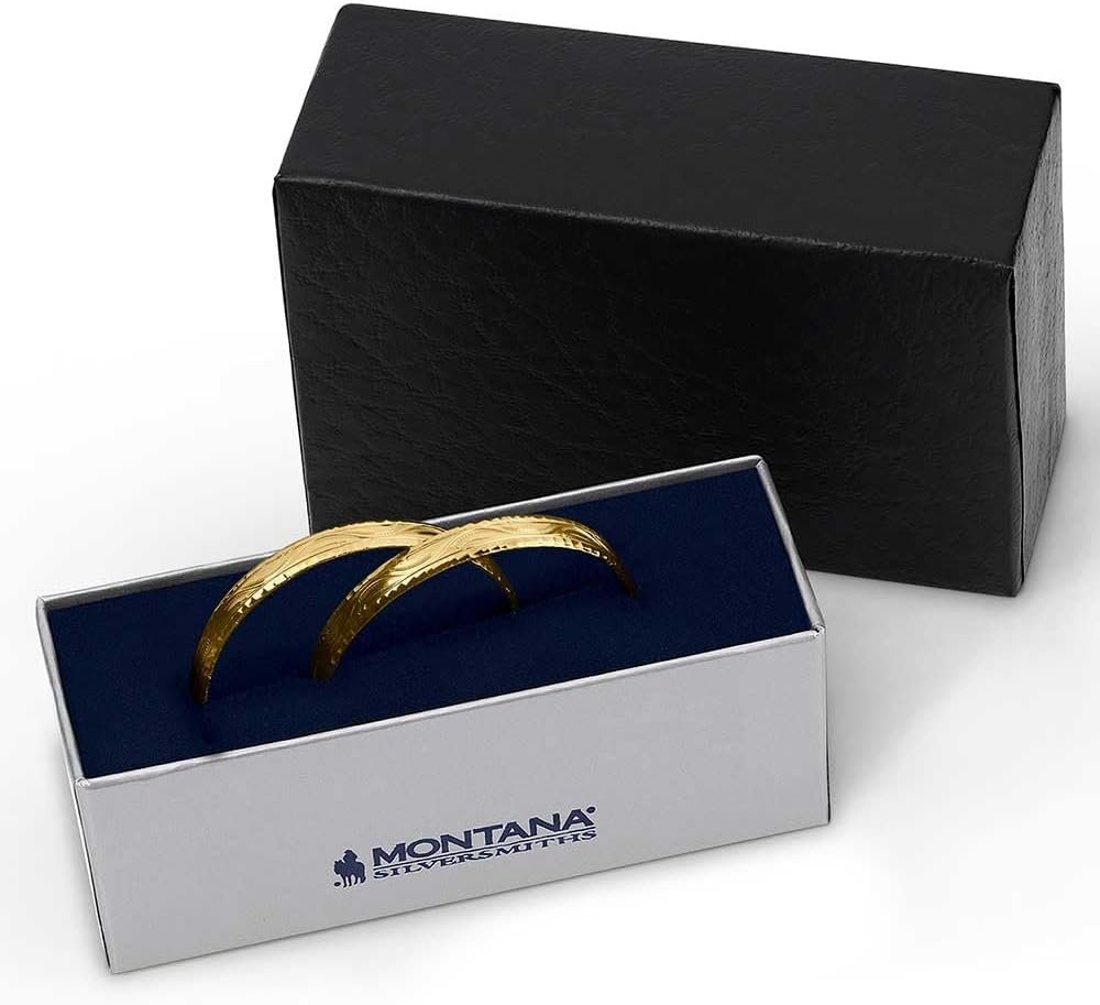 
                  
                    Montana Silversmiths Women's Timeless Treasure Chiseled Hoop Earrings, Gold, in Gift Box
                  
                