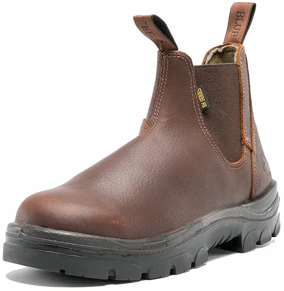 Angled View of Steel Blue Hobart - Romeo Work Boot in Oak