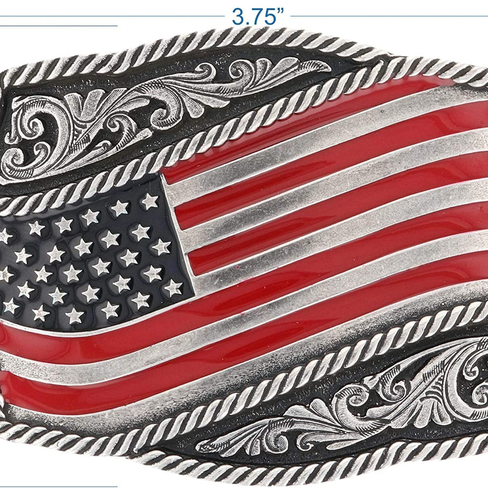 
                  
                    Dimensions of Montana Silversmiths Classic Painted Waving American Flag Attitude Buckle
                  
                