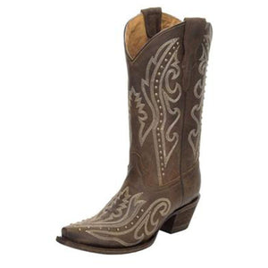 Circle G Women's Brown Embroidered Western Boot