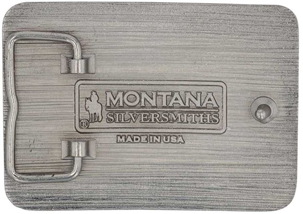 Back of Montana Silversmiths Southwest Collection Attitude Western Belt Buckle, Made in America