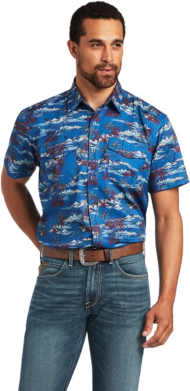 Ariat Men's VentTEK Western Fitted Shirt With Island Print