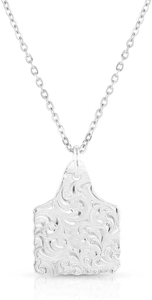 Back of Montana Silversmiths Chiseled Cow Tag Turquoise Necklace
