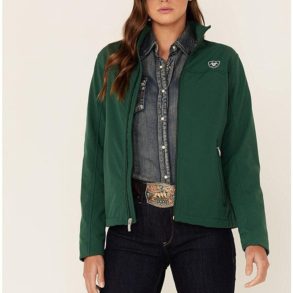 
                  
                    Woman Wearing Ariat Women's Classic Team Softshell MEXICO Jacket in Green
                  
                