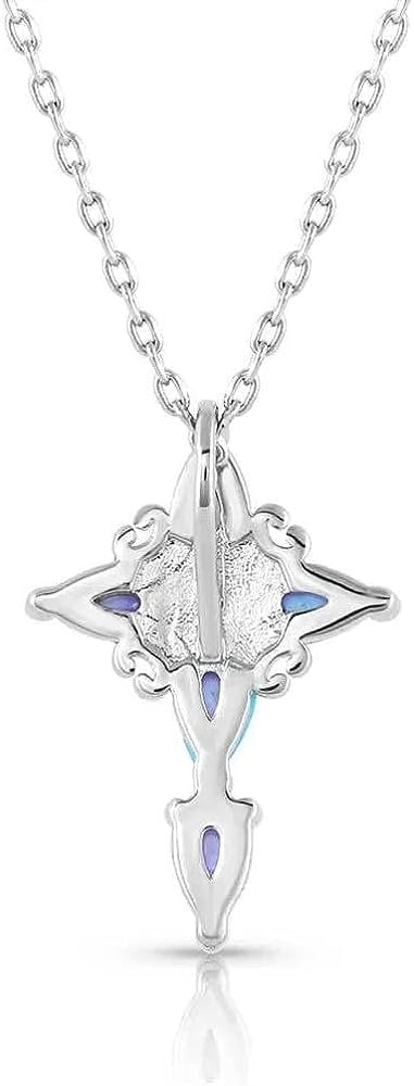 Back of Montana Silversmiths Women's Inspirational Faith Opal Cross Necklace