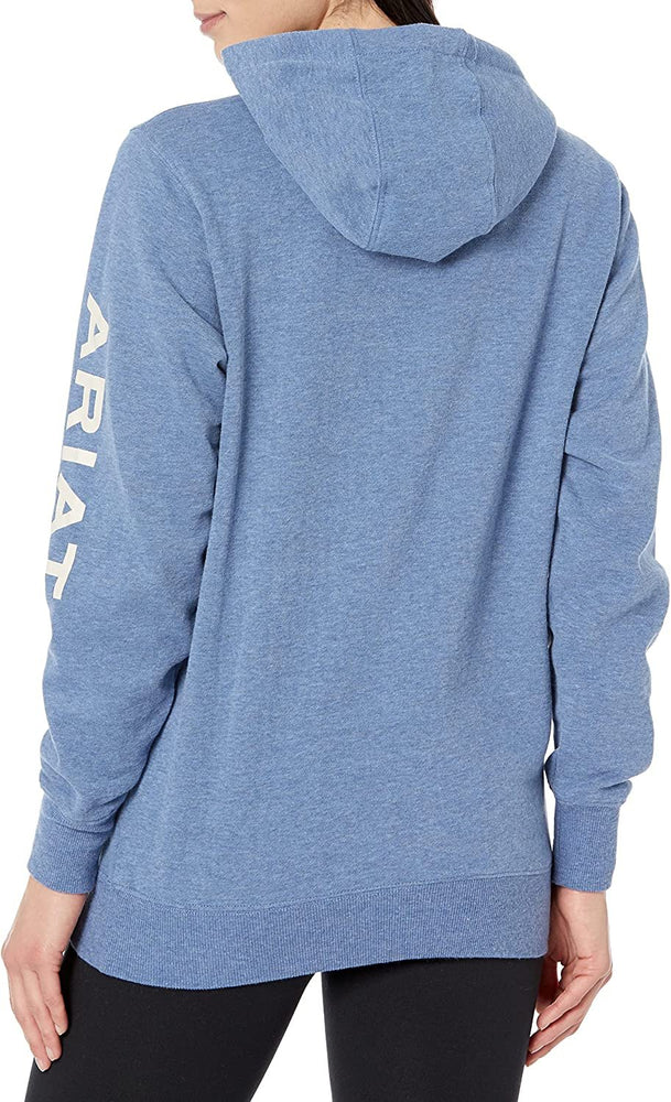 
                  
                    Back of Ariat Women's Logo Hoodie in Blue Heather
                  
                