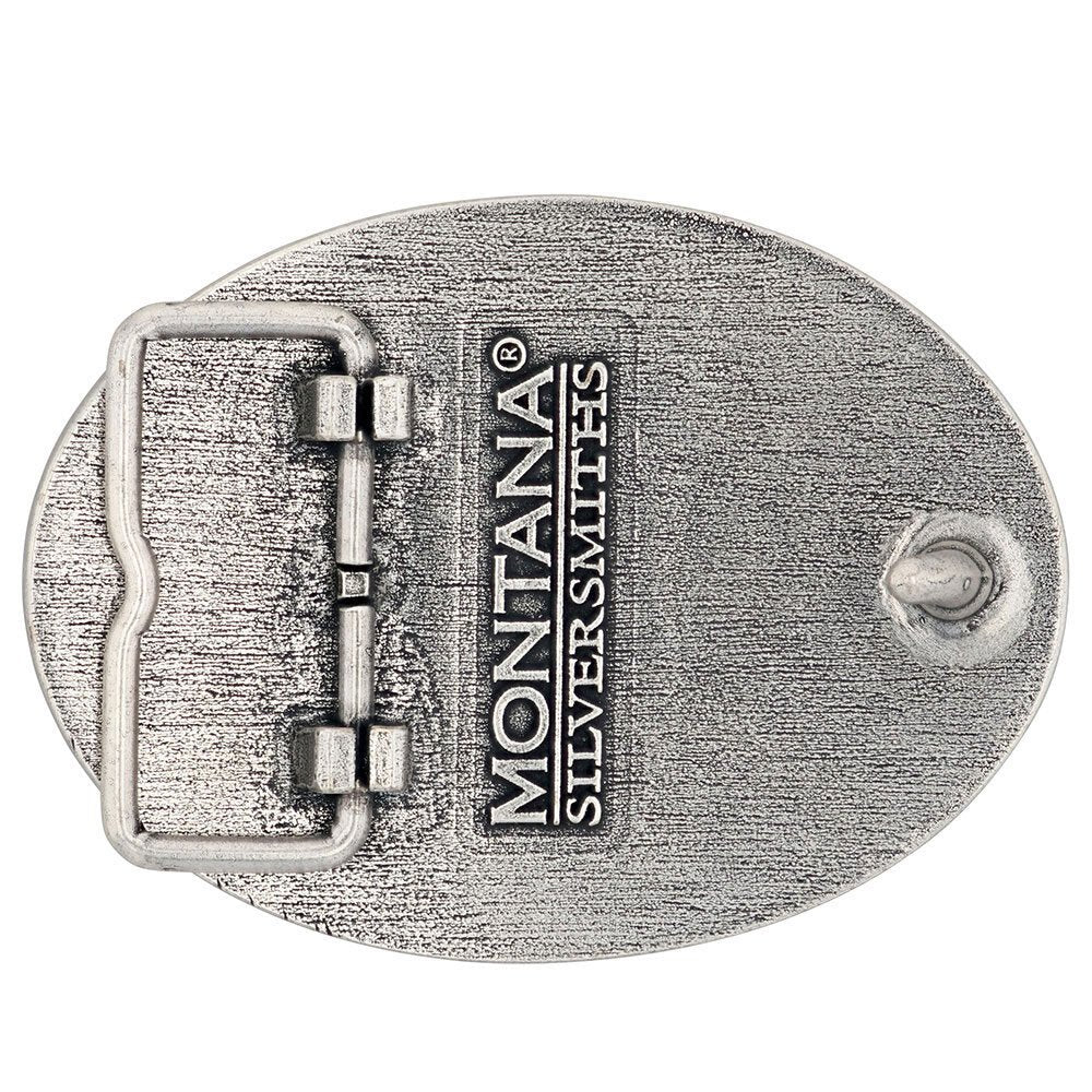 Back of Montana Silversmiths Ultra Punchy Attitude Belt Buckle