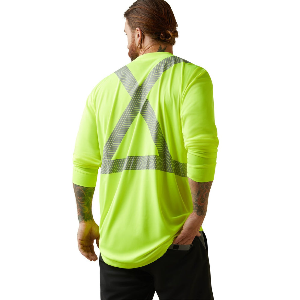 
                  
                    Back of Man Wearing Ariat Men's Rebar Hi-Vis ANSI T-Shirt
                  
                