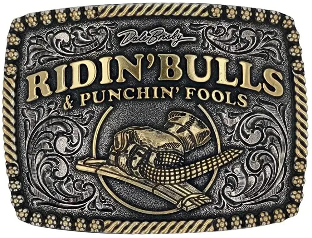 Montana Silversmiths Officially Licensed Dale Brisby Collection With Attitude Buckle, Dale Brisby Bulls & Fools