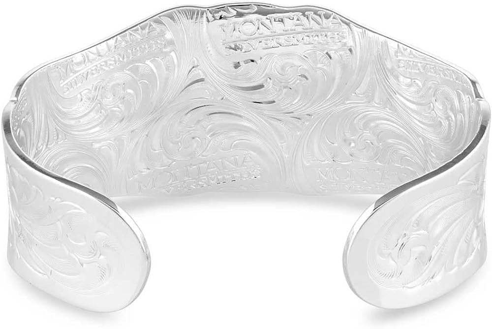 Back of Montana Silversmiths Women's Resilient Montana Legacy Cuff Bracelet