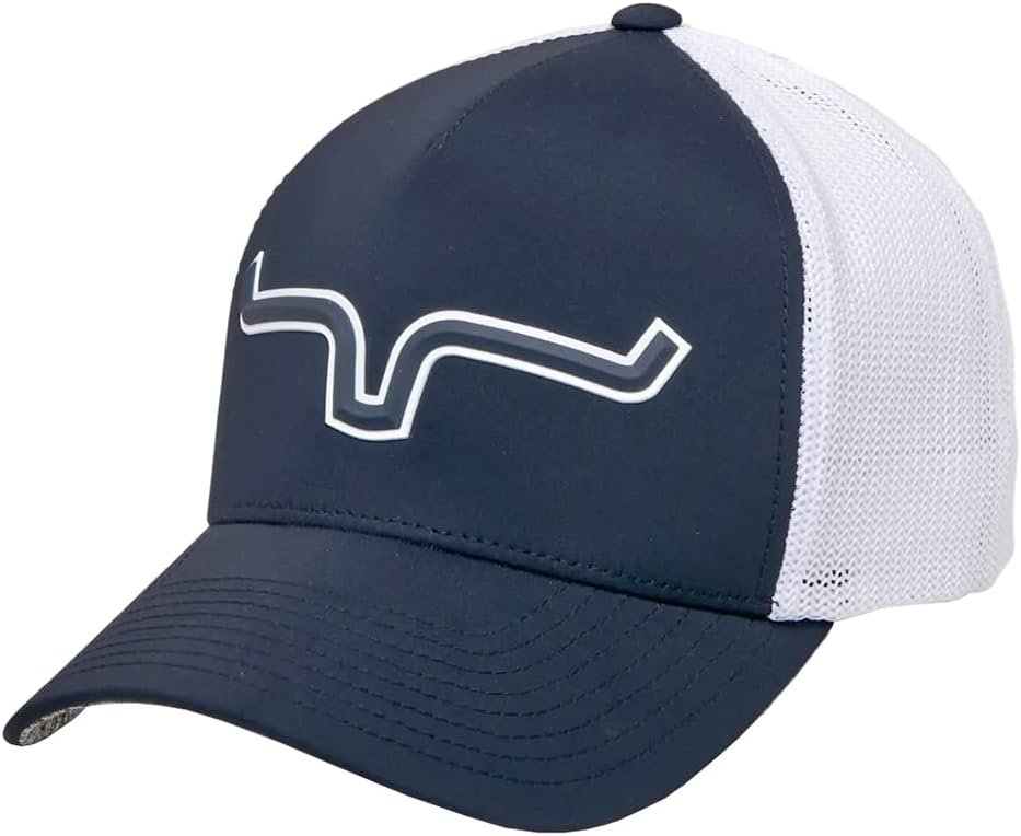 
                  
                    Kimes Ranch Rolling Trucker Hat in Navy
                  
                