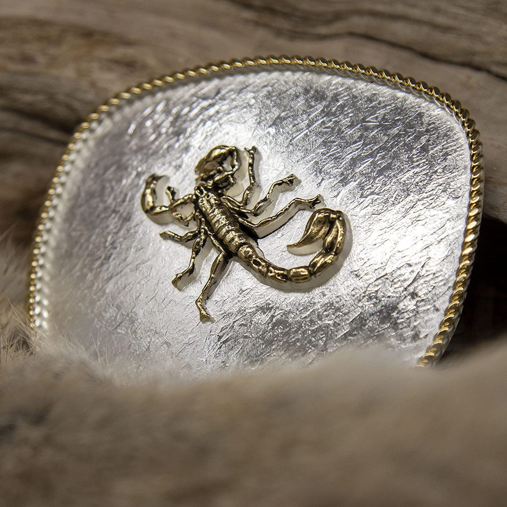 
                  
                    Side Angled View of Montana Silversmiths Rippling Waters Scorpion Buckle
                  
                