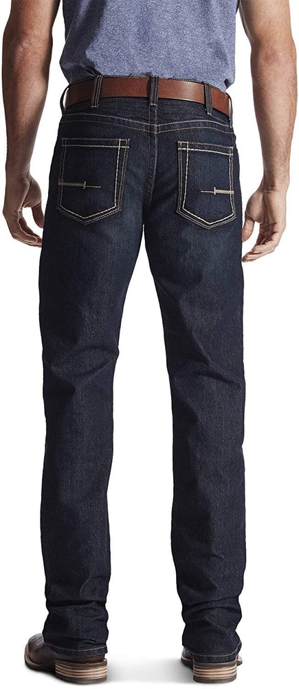 Back of Ariat Men's Rebar M4 Relaxed DuraStretch Basic Boot Cut Jeans