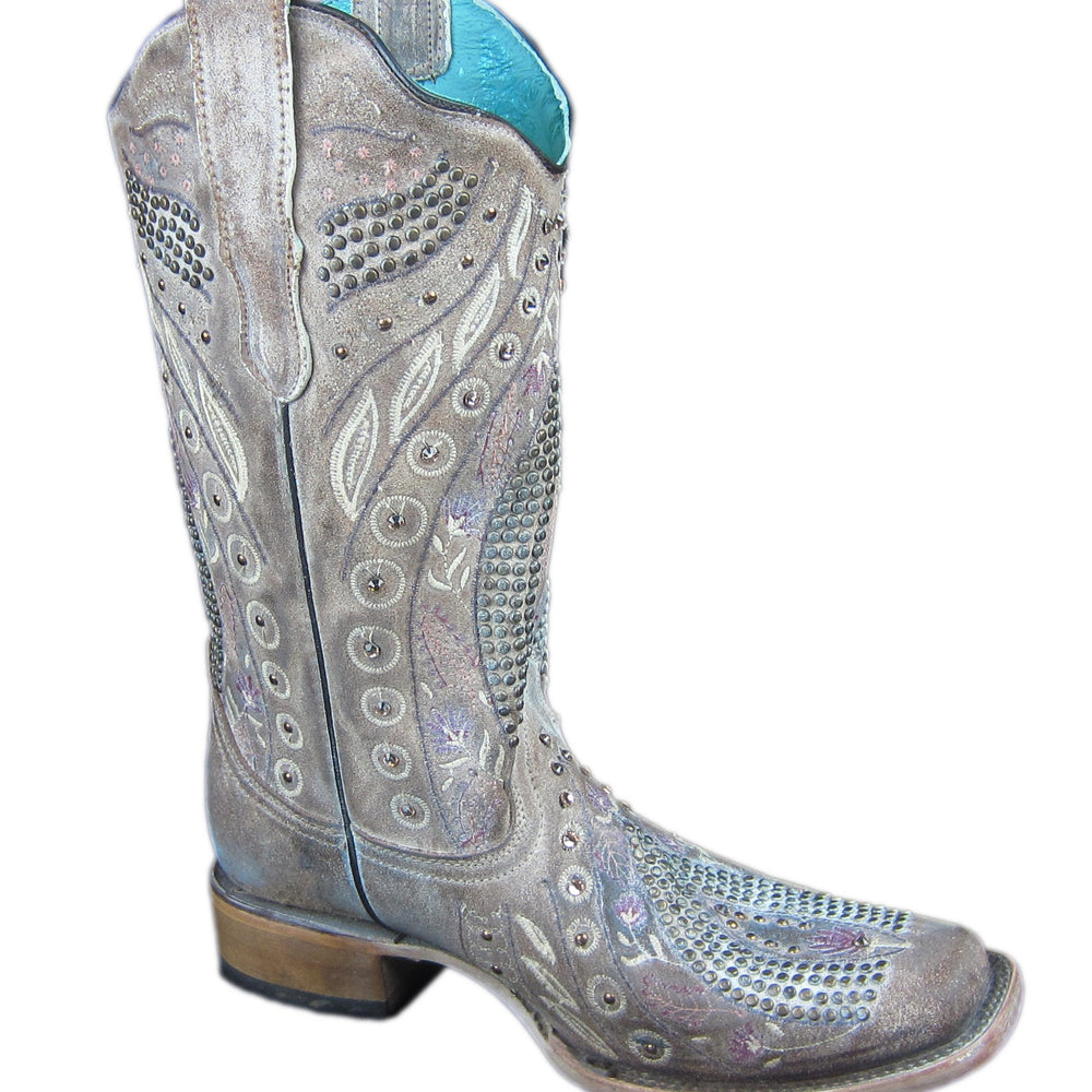 Corral Boots Women's Floral Embroidered Studded Western Boot