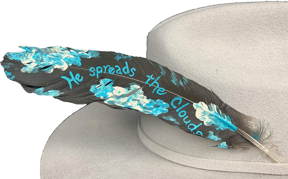 Hand painted hat feather