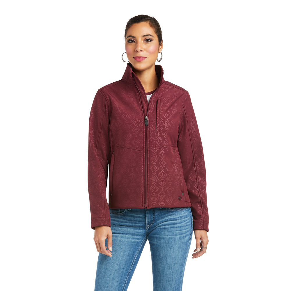 
                  
                    Ariat Women's REAL Softshell Jacket in Windsor Wine Embossed
                  
                