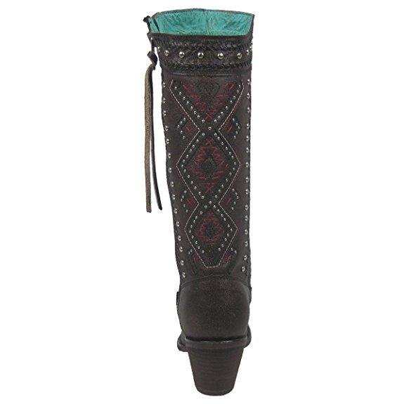 
                  
                    Back View of Corral Boots Women's Studded Aztec Snip Toe Western Boot
                  
                