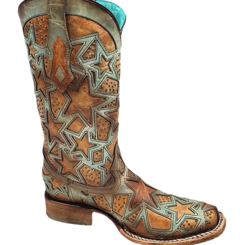 
                  
                    Alternate Side View of Corral Boots Women's Stars Inlay Square Toe Western Boot
                  
                