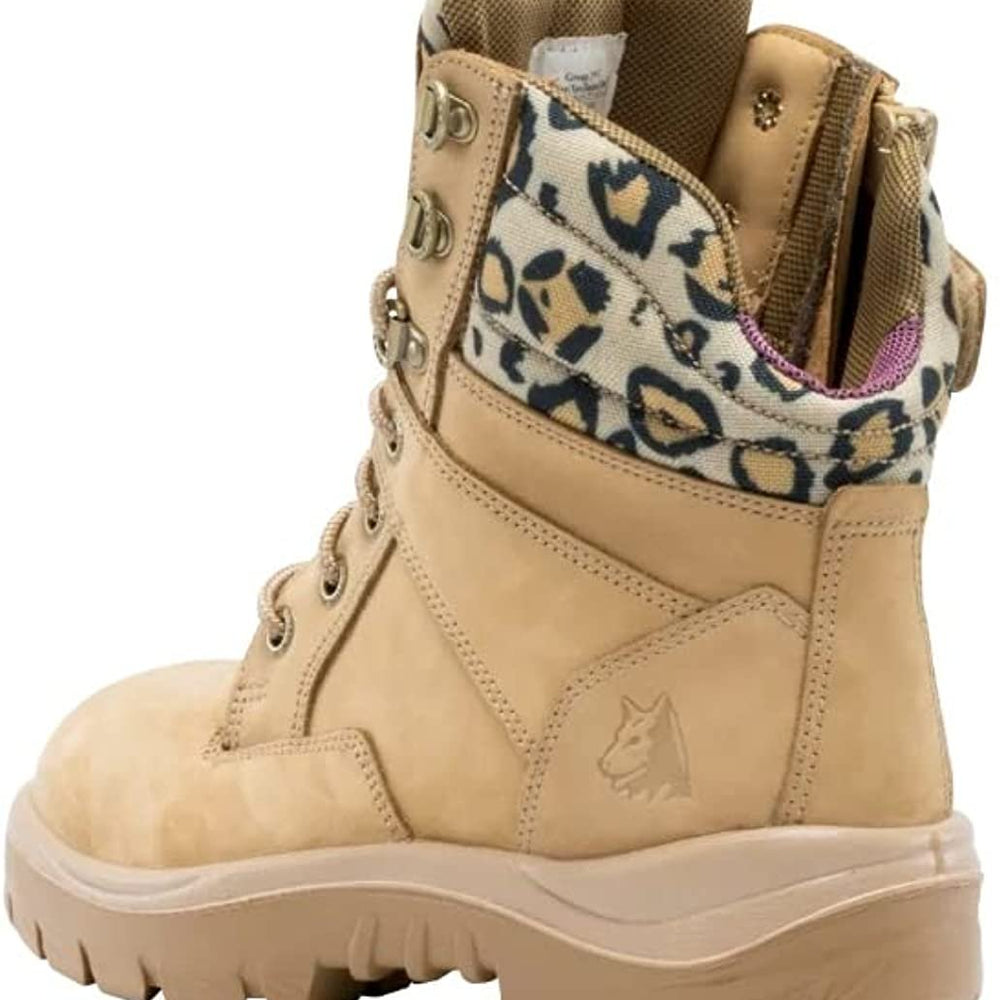 
                  
                    Angled Back View of Steel Blue Southern Cross Ladies Safety Boot in Jungle
                  
                