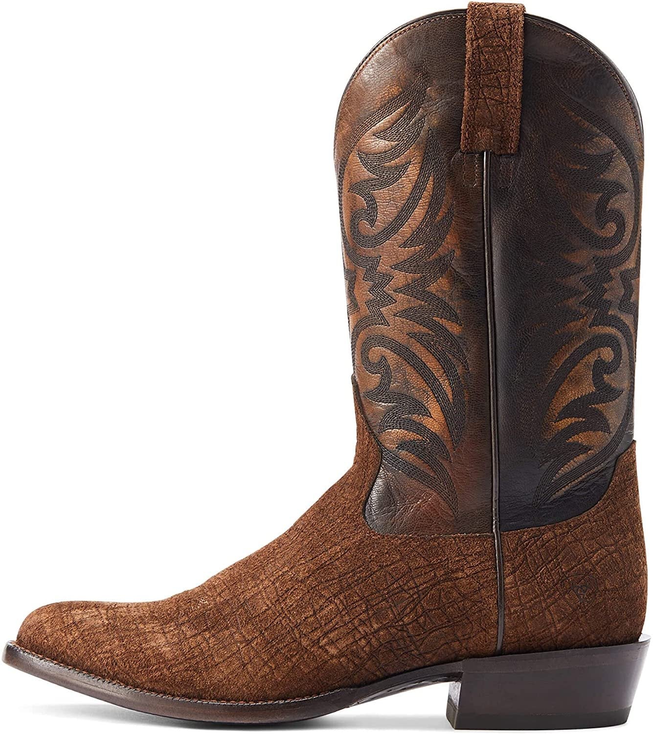 Side Profile of Ariat Men's Bankroll Western Boot in Hippo Tan Suede
