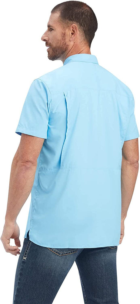 
                  
                    Back of Ariat Men's VentTEK Outbound Fitted Shirt in Baltic
                  
                