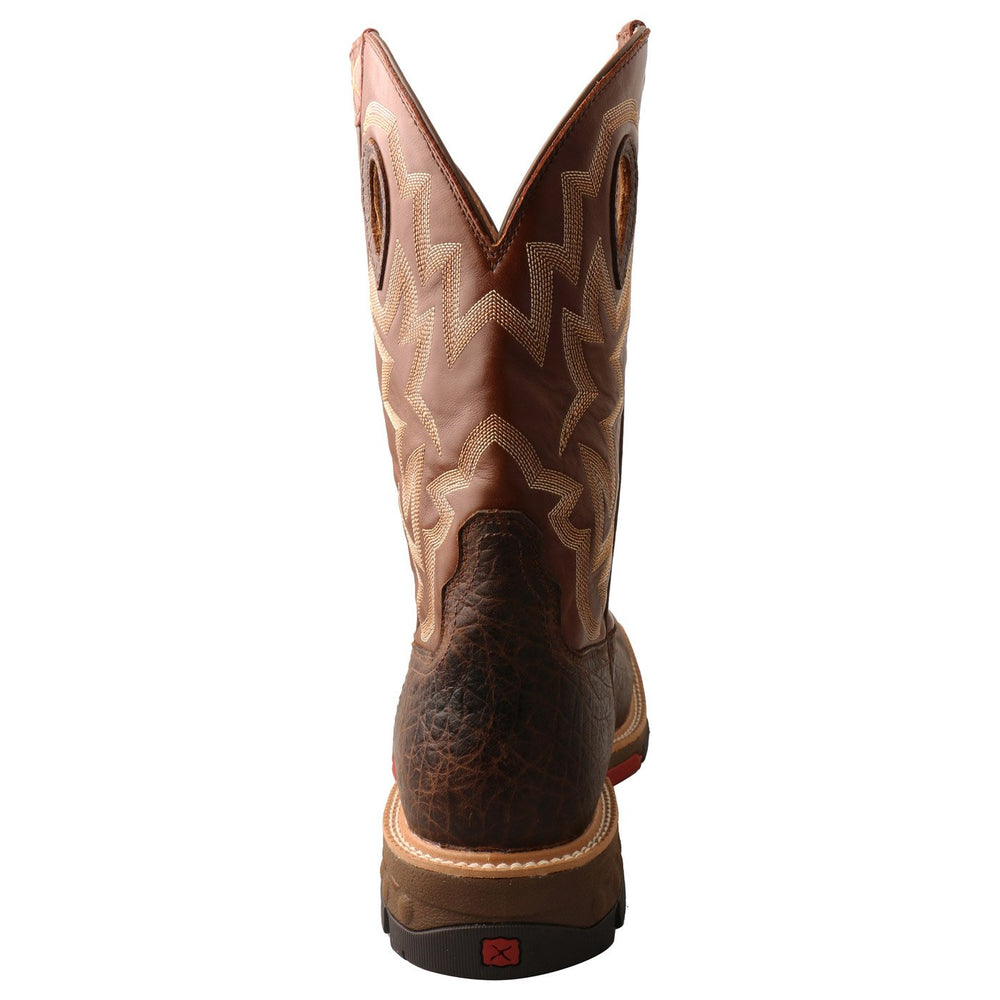 
                  
                    Back of Twisted X Men's 12" Western Work Boot in Smoky Chocolate/Spice
                  
                