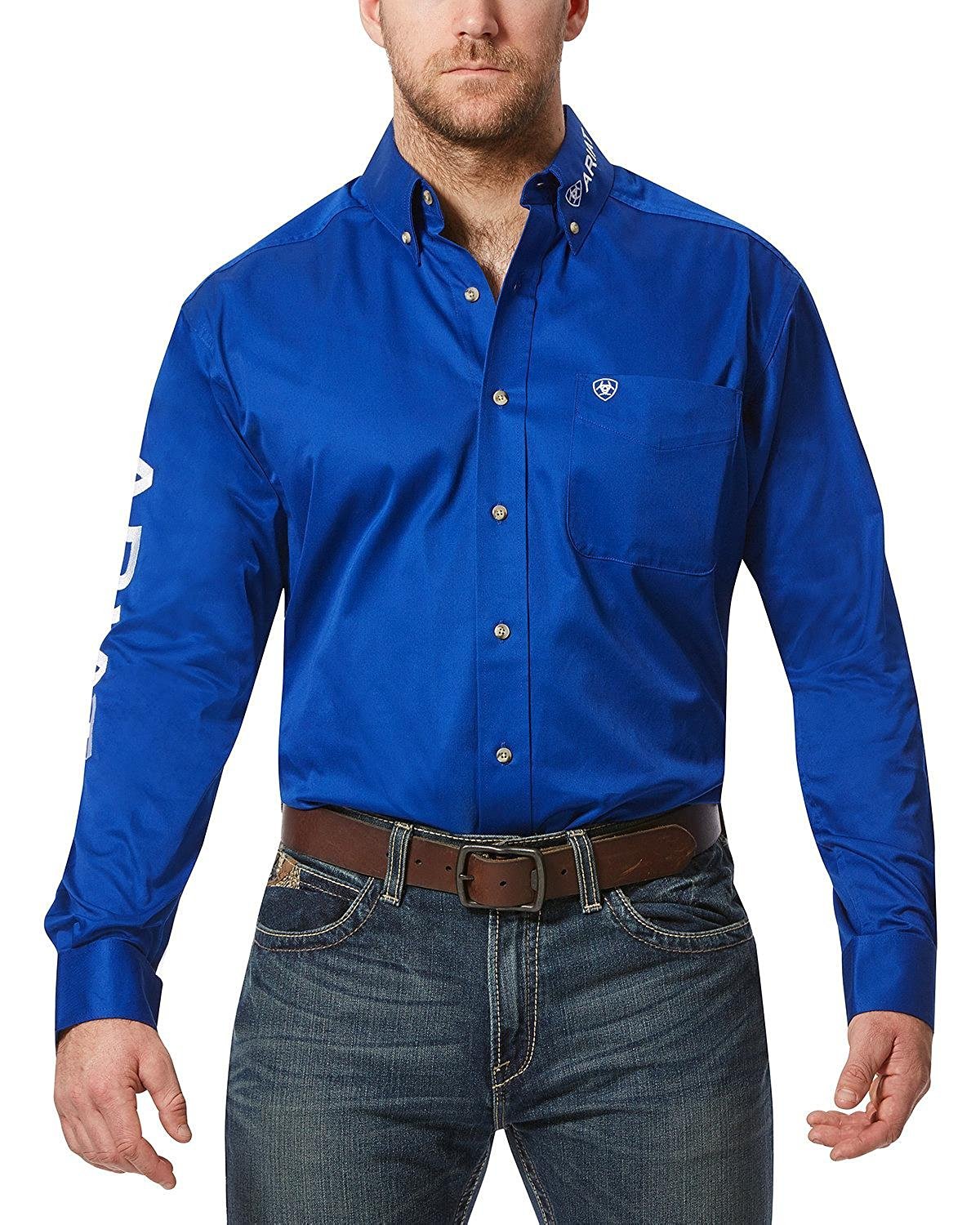 Ariat Men's Team Logo Twill Classic Fit Shirt in Ultramarine