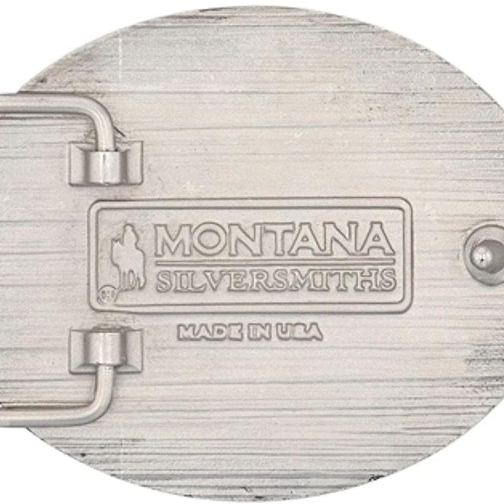 Back of Montana Silversmiths Women's Wildflower Longhorn Attitude Belt Buckle