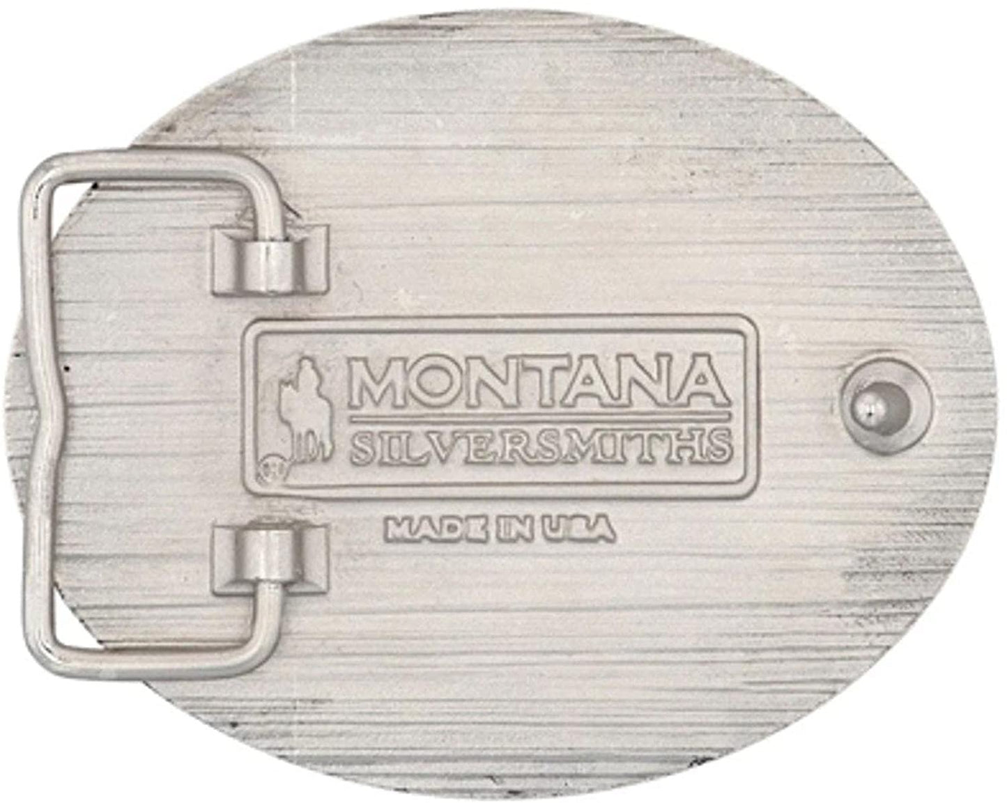 Back of Montana Silversmiths Women's Wildflower Longhorn Attitude Belt Buckle