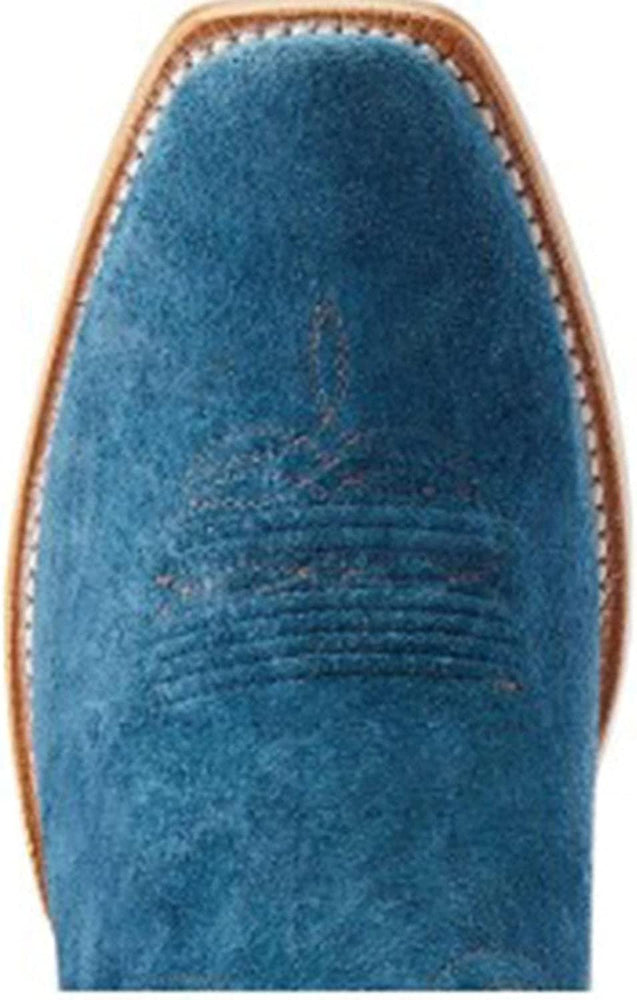 
                  
                    Toe Box of Ariat Men's Futurity Showman Western Boot in Navy Roughout/Bite the Dust Brown
                  
                