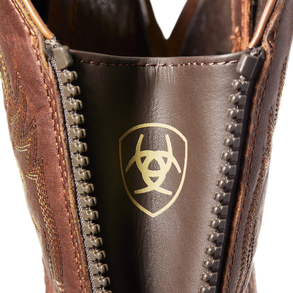
                  
                    Open Zipper Showing Logo of Ariat Men's Hybrid Big Boy Back Zip Western Boot
                  
                