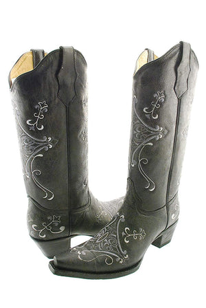 Pair of Circle G Women’s Embroidered Snip Toe Western Boots