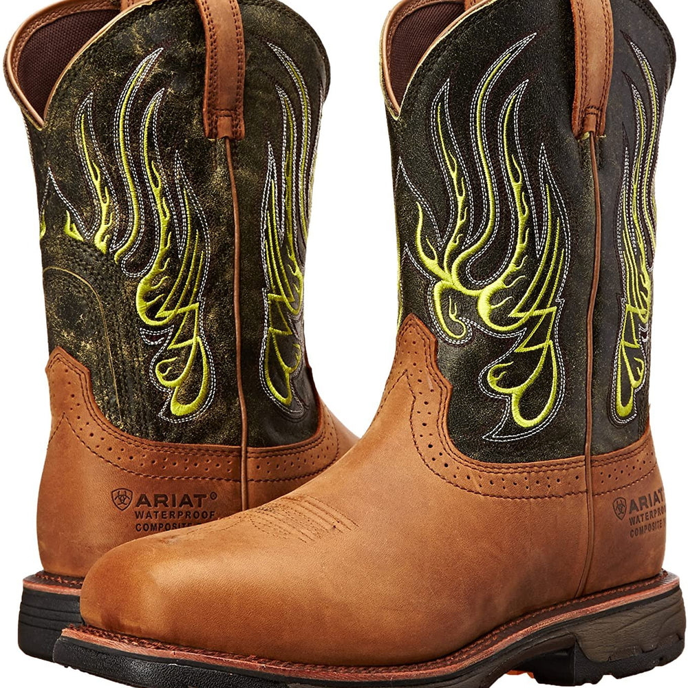 Pair of Ariat Men's WorkHog Mesteno Waterproof Composite Toe Work Boots