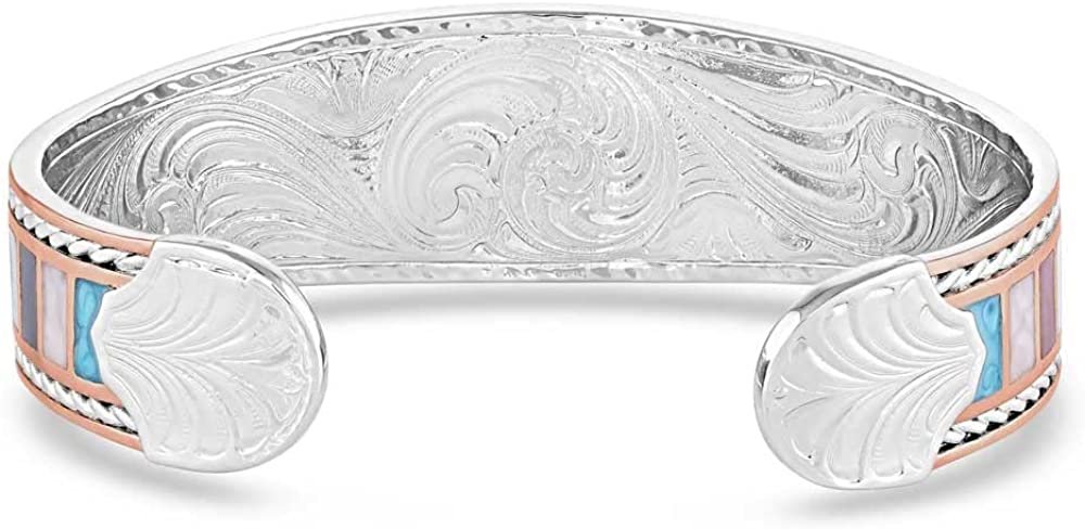 
                  
                    Back of Montana Silversmiths Women's Western Bracelet, American Legends Curved Cuff
                  
                