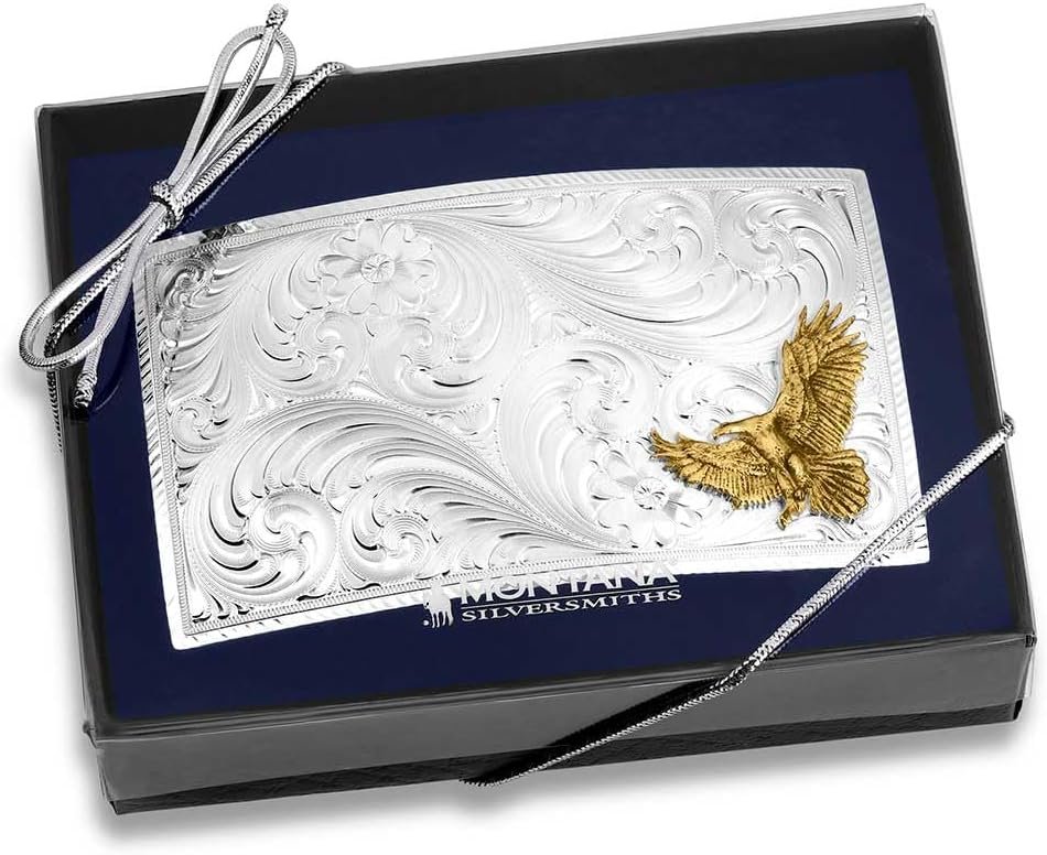 
                  
                    Montana Silversmiths Work Hard American Made Belt Buckle in Blue Packaging
                  
                